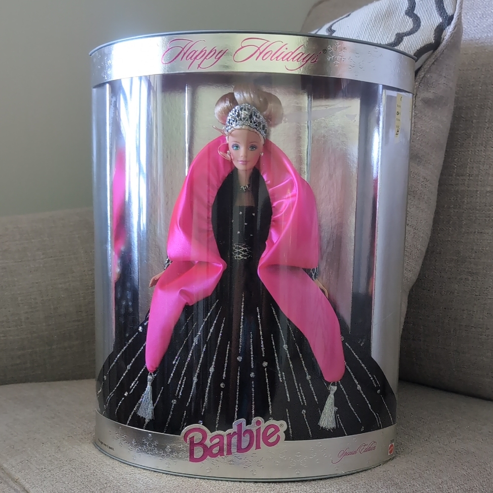 Barbie Holiday Doll in Pink and Black Ensemble
